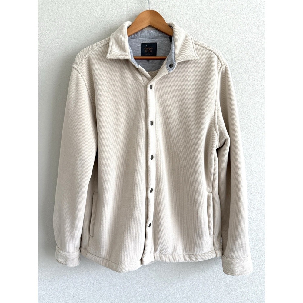 Legacy Oaks Corduroy Shacket Womens‎ Medium Ivory Cabincore Chore Cozy Outdoors